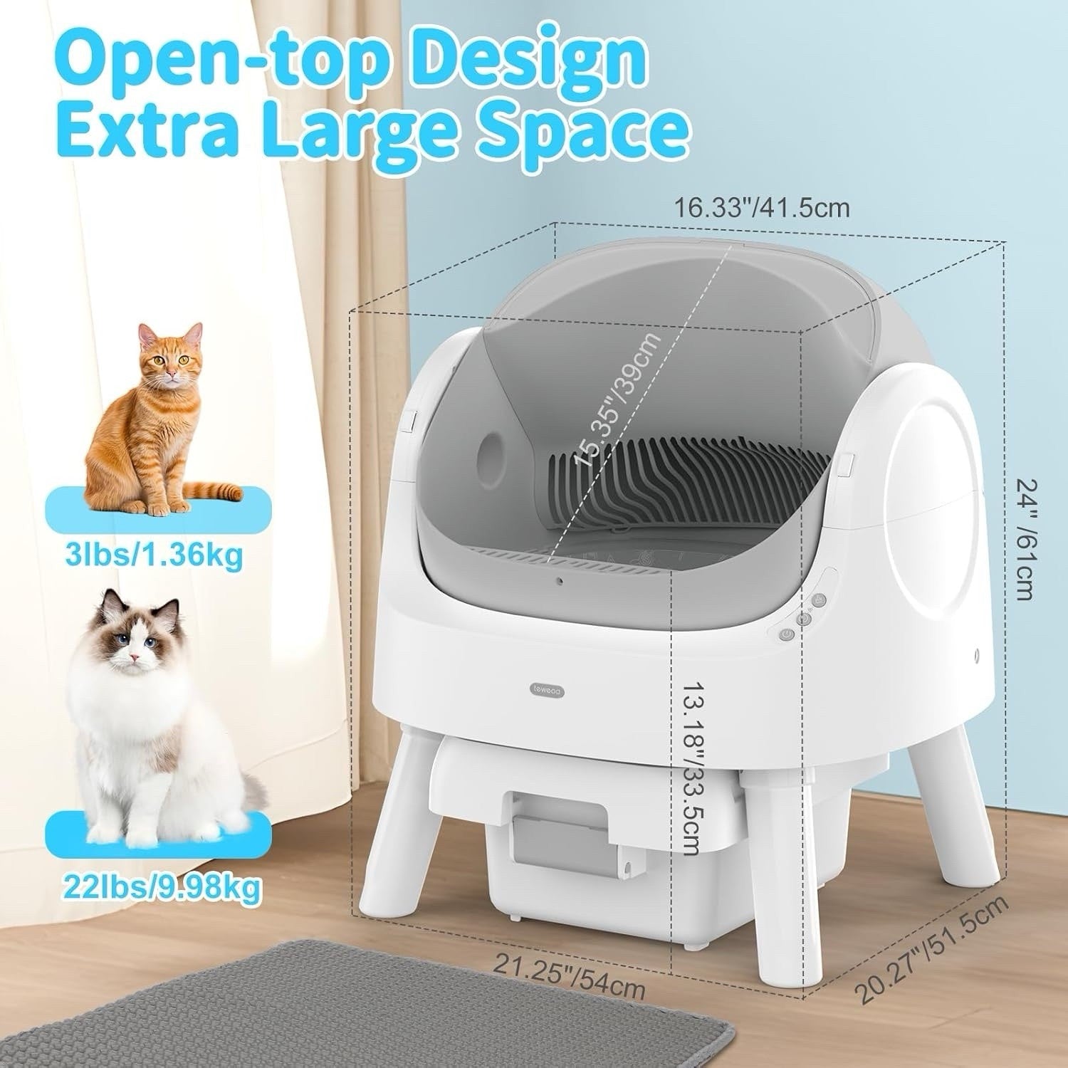Autoscooper 11 Self Cleaning Cat Litter Box, Automatic Cat Litter Box for Multip