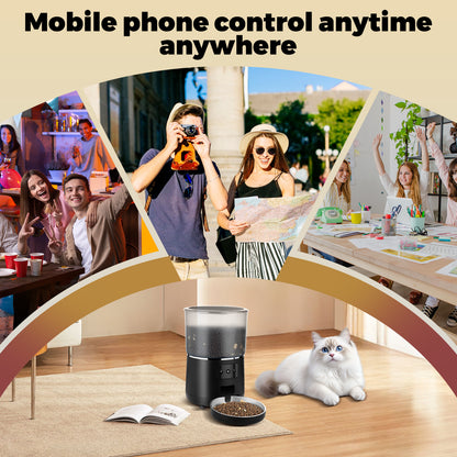 Automatic Cat Feeders Wifi 4L Timed Large Capacity Auto Dog Food Dispenser